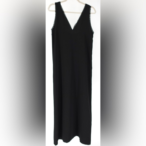 NWT The Kooples Black Sleeveless V-Neck Midi Dress Size M - Picture 10 of 13